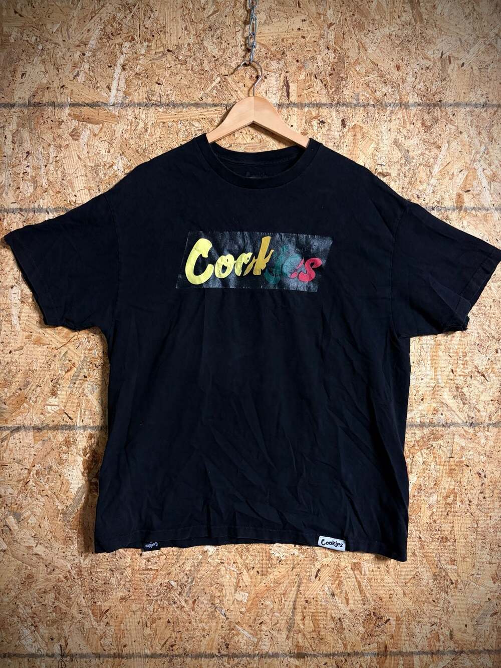 Cookies SF Rasta Script Box Logo Black Graphic T-Shirt